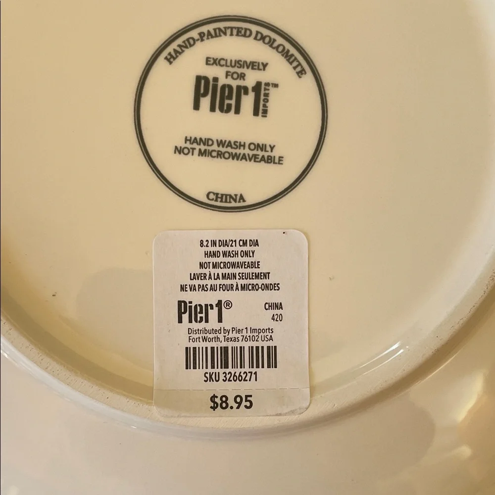 Pier 1 Valentine Cream Decorative Plate